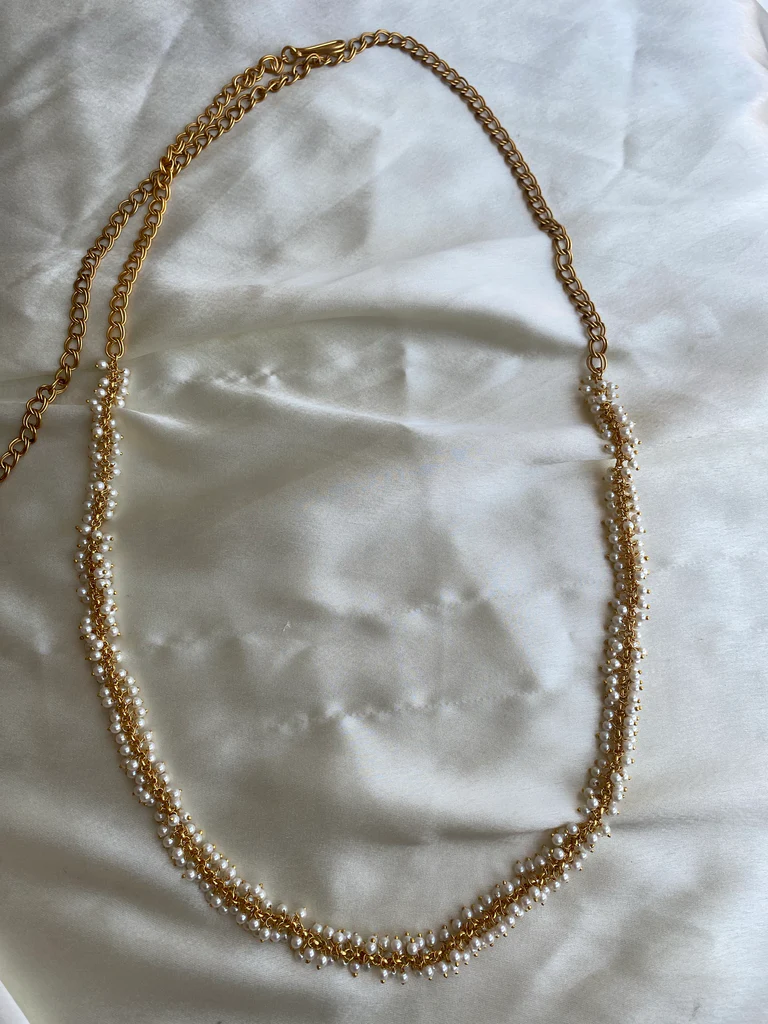 Ghungroo White Pearl Hipchain